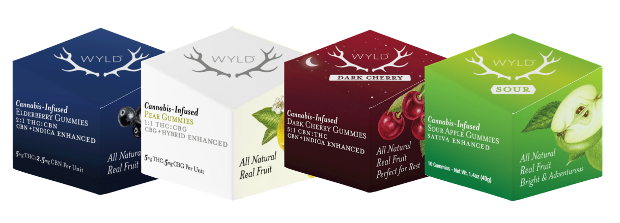 WYLD cannabis gummies boxes